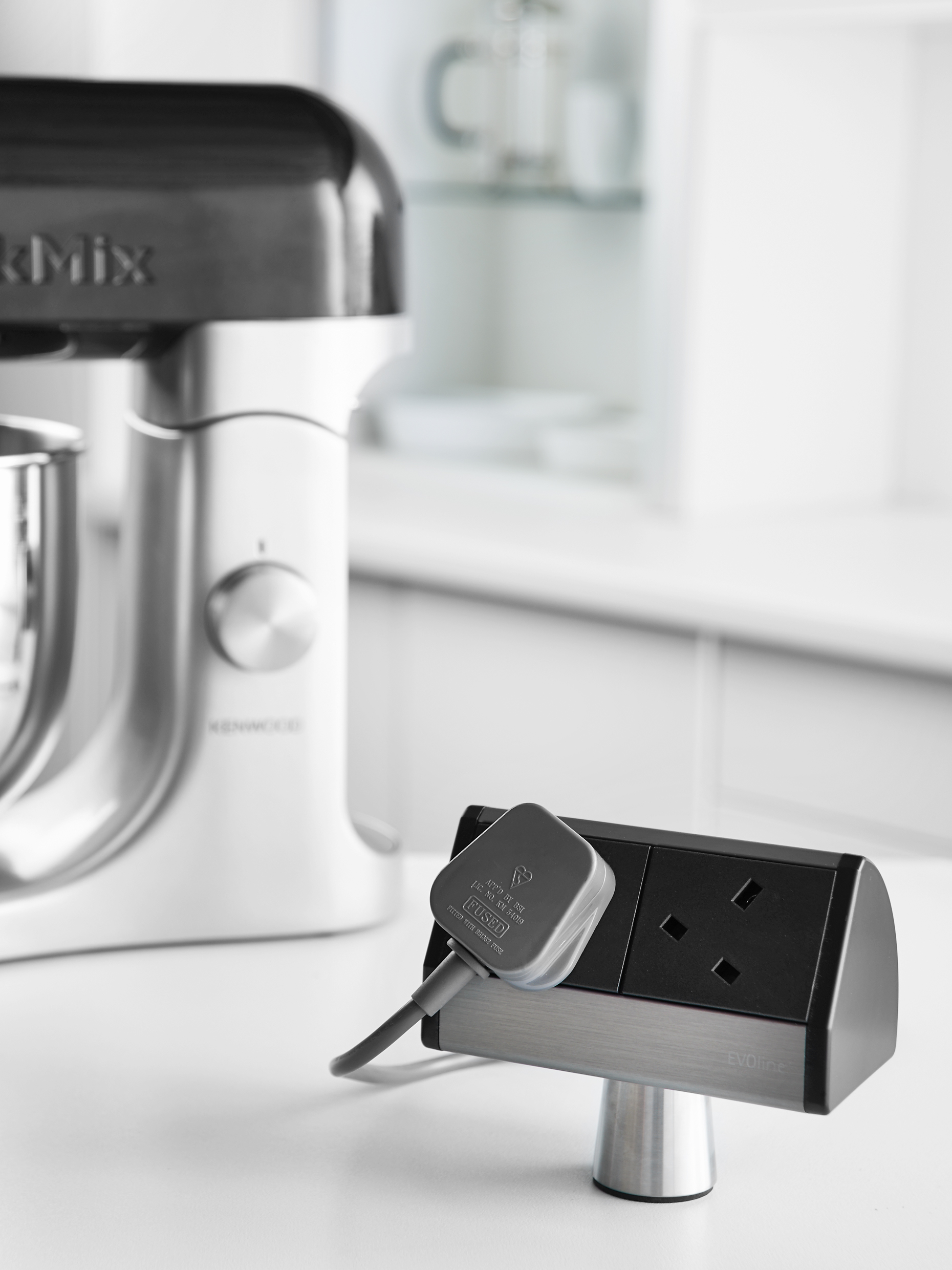 * EVOline T-Dock in brushed stainless steel with double socket from LDL Components Ltd.jpg * EVOline T-Dock in brushed stainless steel with double socket from LDL Components Ltd.jpg